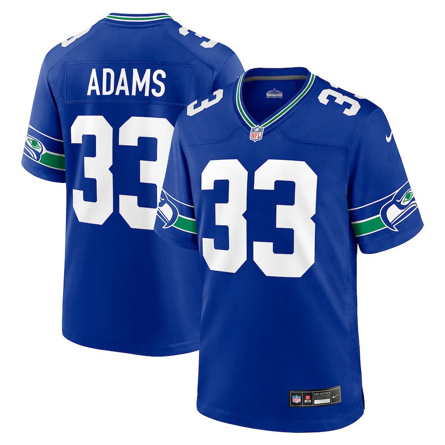 Men Seattle Seahawks #33 Jamal Adams Nike Royal Throwback Player Game NFL Jersey